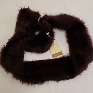 Target Limited Infinity Scarf Faux Fur Burgundy Purple OS NWT